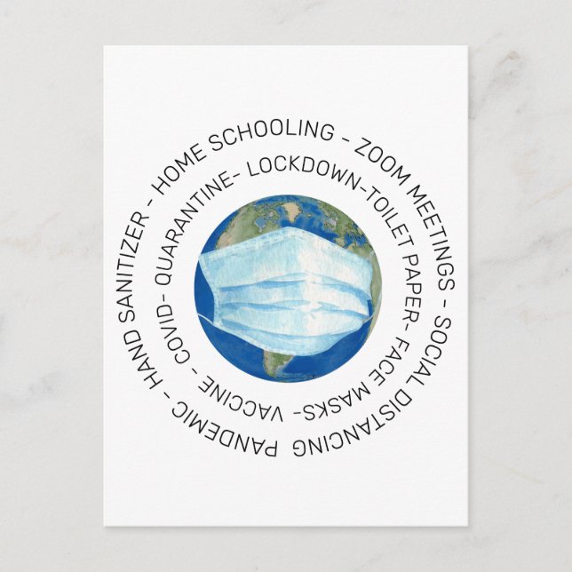 Postal Conmemorativo Mundial de Cuarentena por Covid (Anverso)