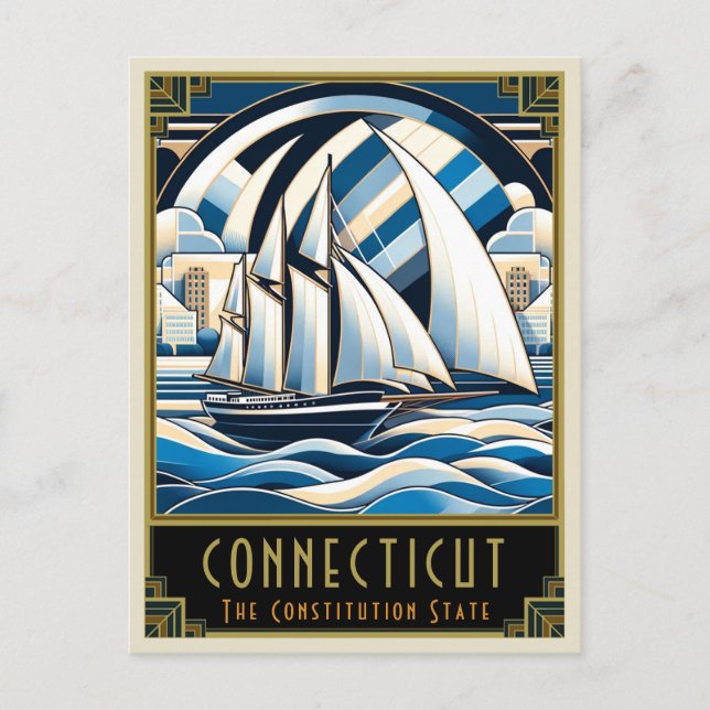 Postal Connecticut | Art Deco (Anverso)