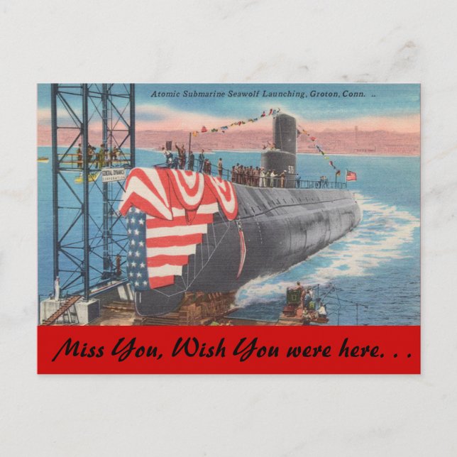 Postal Connecticut, Atomic Submarine launching (Anverso)