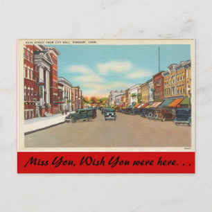 Postal Connecticut, calle principal, Danbury