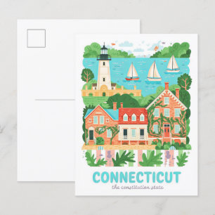 Postal Connecticut Constitution State USA Travel