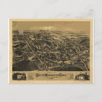 Postal Connecticut del sur de Manchester en 1888