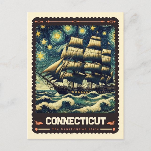 Postal Connecticut | Inspirado en Vincent Van Gogh (Anverso)