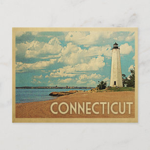 Postal Connecticut Lighthouse Postcard Vintage Travel