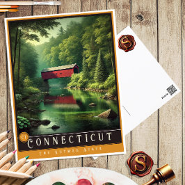 Postal Connecticut | Postcarta estatal hiperrealista