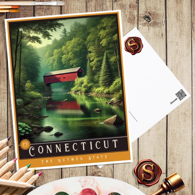 Postal Connecticut | Postcarta estatal hiperrealista (Subido por el creador)