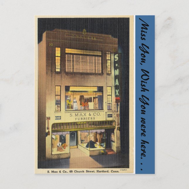 Postal Connecticut, S. Max & Co. (Anverso)
