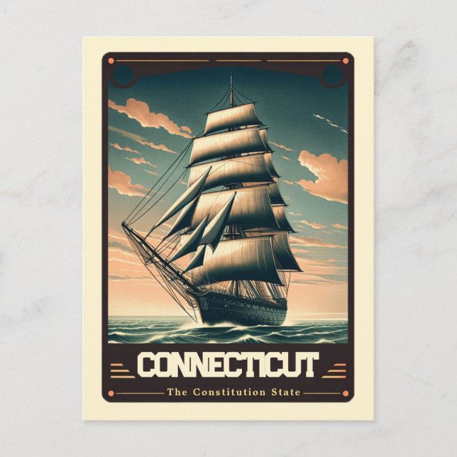 Postal Connecticut | Vintage patriótico (Anverso)