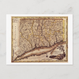 Postal ConnecticutMapa panorámicoConnecticut 2