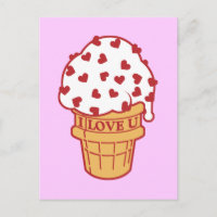 Cono de crema de hielo para salpicar el corazón