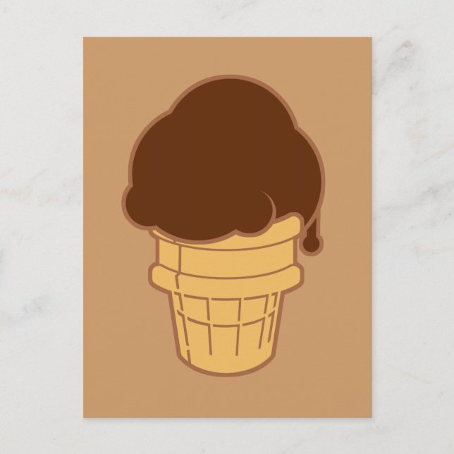 Postal Cono de helado de chocolate (Anverso)
