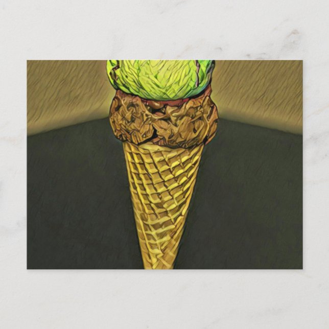 Postal Cono de helado de verano (Anverso)
