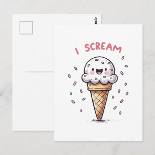 Postal Cono de helado I Scream con grageas