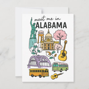 Postal Conoce Me En Alabama Iconos Lugares De Interés Tur
