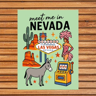 Postal Conoce Me En Nevada Las Vegas Showgirl Retro