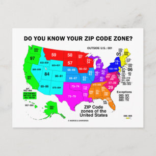 Postal ¿Conoce Su Zona De Código Zip? (Mapa de EE.