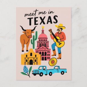 Postal Conóceme En Texas Retro Vaquero Austin