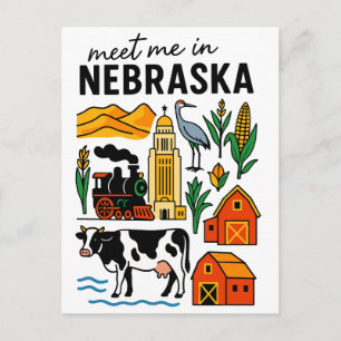 Postal Conócenme en los iconos emblemáticos de Nebraska