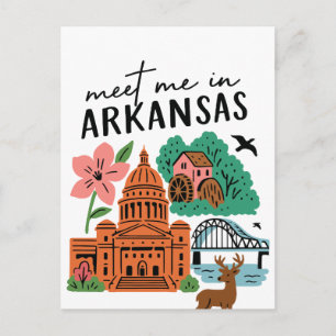 Postal Conócenos en Arkansas, sur de EE. UU., lugares emb