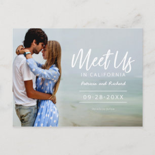 Postal Conócenos en la boda de destino Foto de guardar la