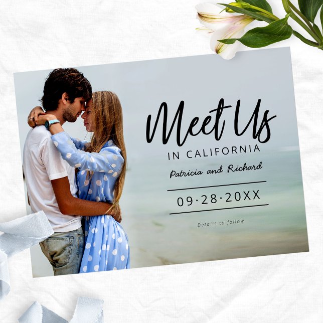 Postal Conócenos en la boda de destino Guardar la fecha F (Subido por el creador)