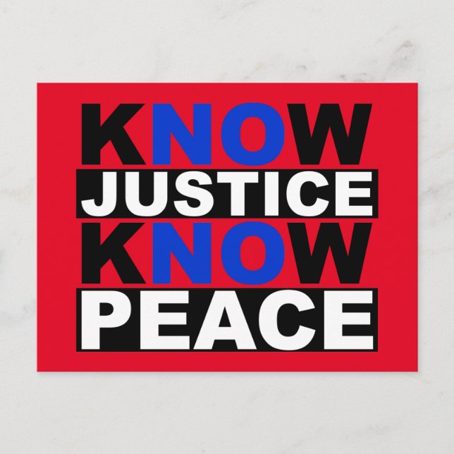 POSTAL CONOCER A LA JUSTICIA SABER PAZ (Anverso)