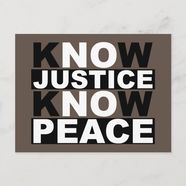 POSTAL CONOCER A LA JUSTICIA SABER PAZ (Anverso)