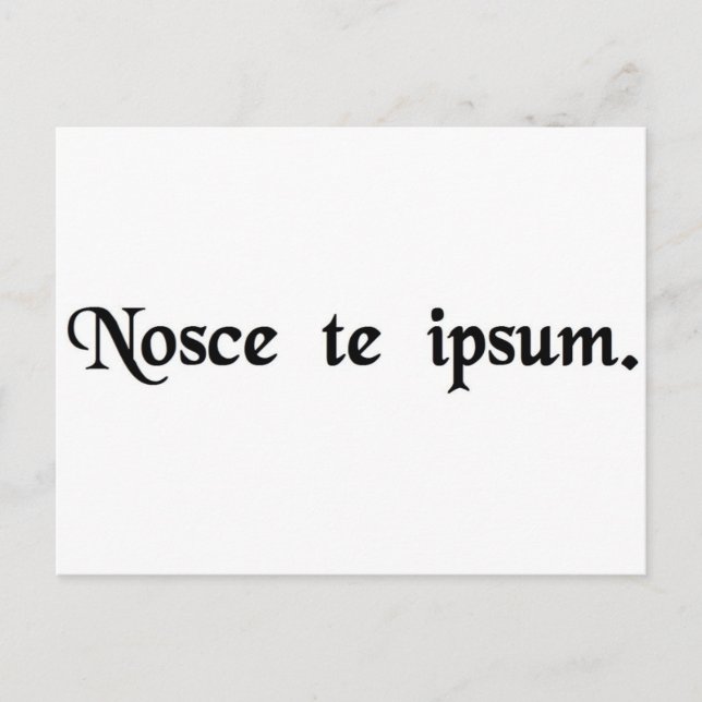 Postal Conócete a ti mismo. (Anverso)