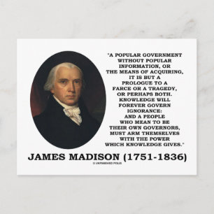 Postal Conocimiento de James Madison para siempre goberna