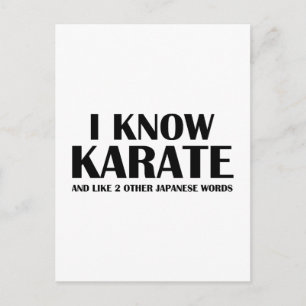 Postal Conozco A Karate. Y como otras dos palabras japone