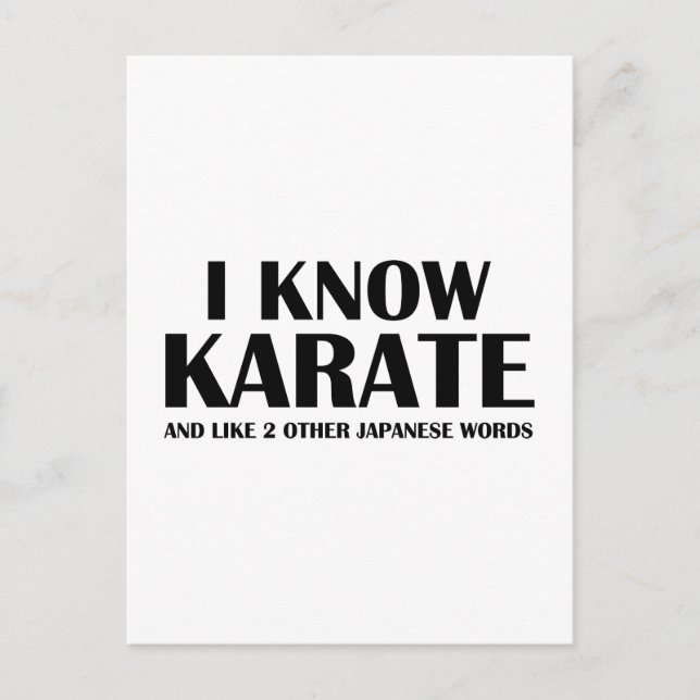 Postal Conozco A Karate. Y como otras dos palabras japone (Anverso)