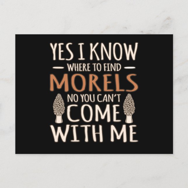 Postal Conozco a Morels cazando hongos Hunter Mycologist  (Anverso)