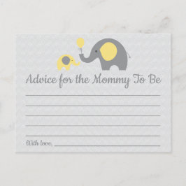 Postal Consejo Baby Shower para Elefantes Amarillos para 