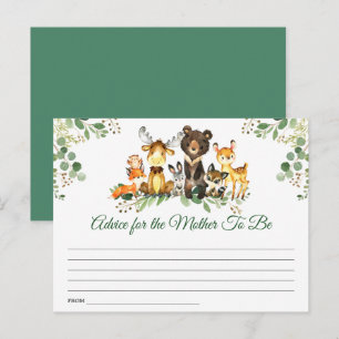 Postal Consejo de Baby Shower para animales de Woodland