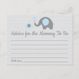 Postal Consejo de Baby Shower para Elefantes Azules para 