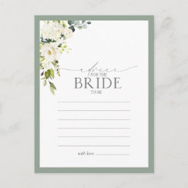 Postal Consejo Floral Verde Gris Blanco A La Novia