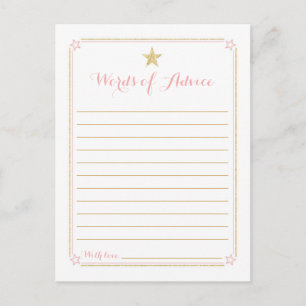 Postal Consejos de Baby Shower Twinkle Little Star Pink G