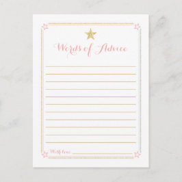 Postal Consejos de Baby Shower Twinkle Little Star Pink G