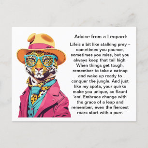 Postal Consejos divertidos de un leopardo
