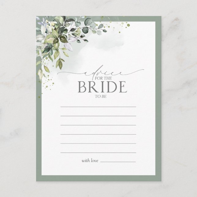 Postal Consejos Florales de Eucalipto Azul Polvoriento pa (Anverso)