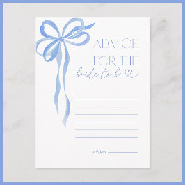 Postal Consejos Para El Juego De Ducha Bridal Bow Azul De