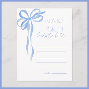 Postal Consejos Para El Juego De Ducha Bridal Bow Azul De
