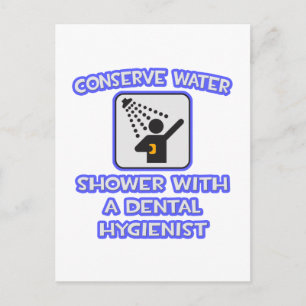 Postal Conservar el agua.. Ducha Con Higienista Dental