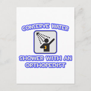 Postal Conservar el agua.. Ducha con ortopedista
