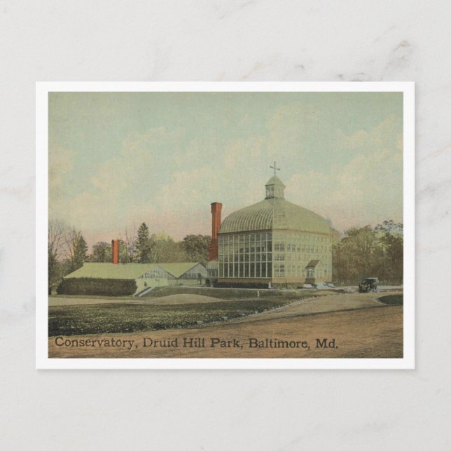 Postal Conservatorio Baltimore MD Druid Hill Park 1910 (Anverso)