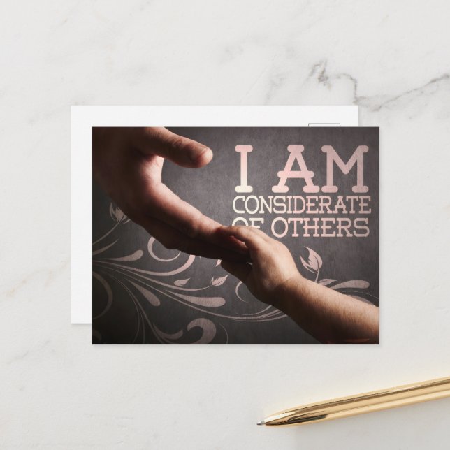 Postal "Considerar a otros" Motivación Afirmación (Anverso/Reverso In Situ)