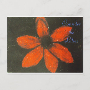 Postal Consideremos las lirios Escrituras Arte Romano 8:3