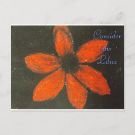 Postal Consideremos las lirios Escrituras Arte Romano 8:3