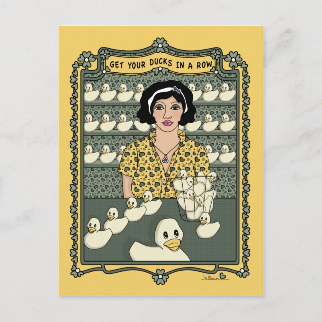 Postal Consiga Sus Patos En Una Postcard Row_C_ (Anverso)