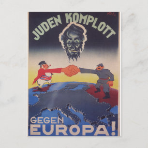 Postal Conspiración judía Poster de propaganda